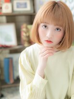 カバーヘア イヴ 戸頭店(COVER HAIR EVE) ■ぱっつん前髪ハイトーンカラーミニボブ301-3戸頭10代20代30代