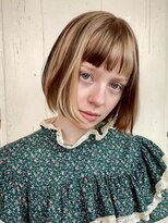 キャロルガーデンズ ボコカ 表参道(Carroll Gardens bococa)&nbsp;くすみベージュ デザイン ハイライト ブラウンカラー