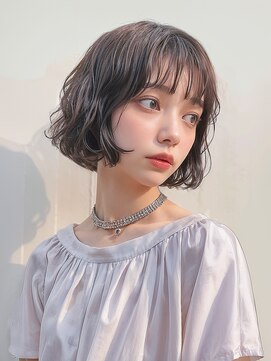 メルバ(Melva) イメチェン/ホワイトブロンド/外ハネボブ/美髪/岡本/摂津本山