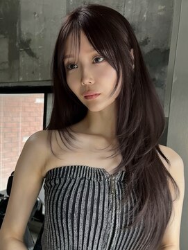 サイン 表参道(SIGN) 韓国ヘアーハッシュカットレイヤーカットグレージュブリーチ無し