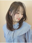 レイヤーカット ブラウンベージュ 髪質改善 韓国ヘア 20代