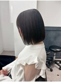 小顔タッセルボブ×ぱつっとボブ[美髪/縮毛矯正/丸型卵型]