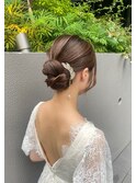花嫁前撮り　花嫁ヘアメイク　ブライダルヘア　シニヨン