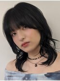 美髪レイヤーカット/顔まわりレイヤー/くびれミディアムレイヤー