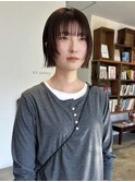 ボブブリーチなし春カラーレイヤーボブモカブラウン縮毛矯正
