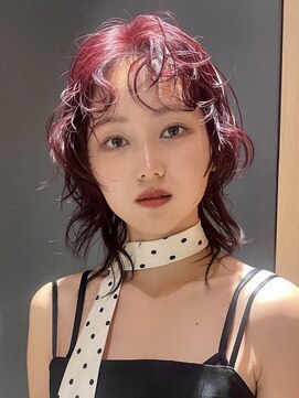 ボコカ(bococa) 大人女性ブリーチなしピンクカラーニュアンスパーマレイヤー