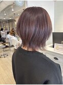 ウルフボブピンクブラウン外ハネくびれショート赤羽美容院