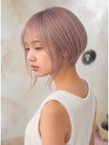 ヘアーリゾートガーデン 南林間店(Hair Resort Garden)&nbsp;相模大野/ブリーチで作るペールピンク/ショートボブ