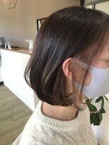 2席のみの美容室 アナイス(Anaiss) ボブ×インナーカラー　ミルクティベージュ