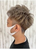 シルバー×ツーブロック