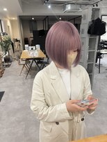 ナンバー(number+)&nbsp;20代30代40代ミニボブピンクアッシュ透明感小顔ブリーチ