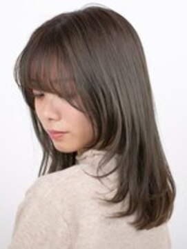 アース 川崎店(HAIR&MAKE EARTH) レディース_ロング_レイヤー_グレージュ_ブリーチ_小顔
