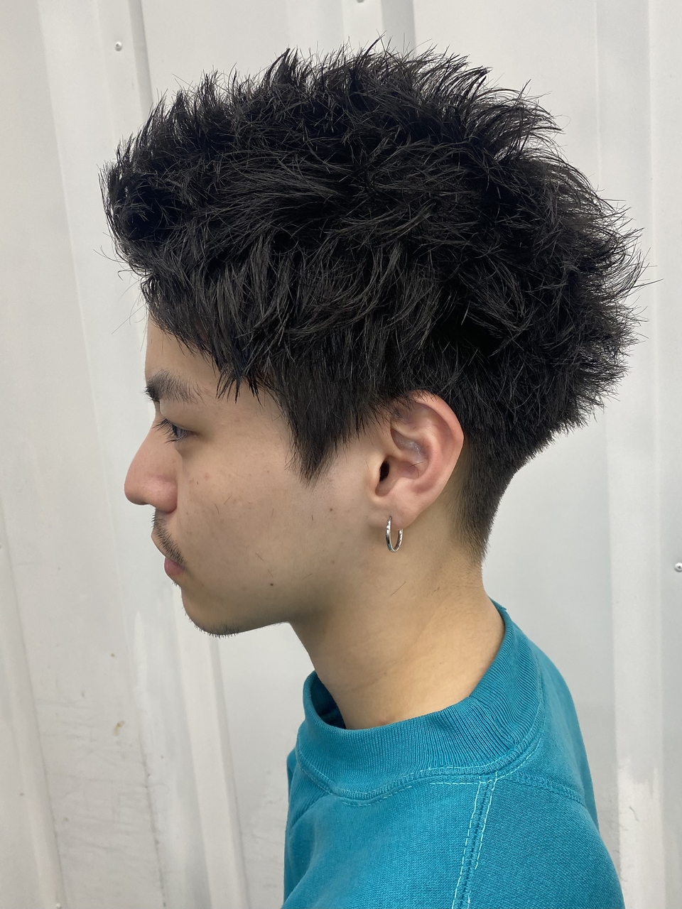 □カルマパーマ#ベリーショート#ウルフ＃アッシュブラック