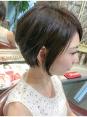 丸みショートボブ/大人かわいい/20代30代40代50代/前髪あり/練馬
