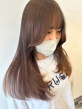 ヘアーアンドエステ ハラダ 滝ノ水店(Hair&Esthe Harada) 透明感ミルクティーベージュ/セミロング