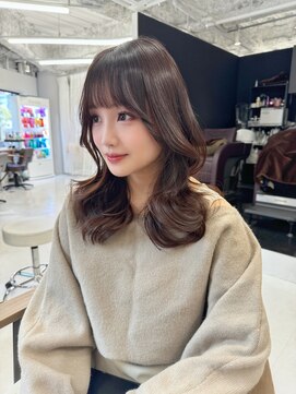 ハピネス 梅田茶屋町店(HAPPINESS) ミディアムレイヤー/韓国ヘア/顔まわり/ブリーチなし/グレージュ