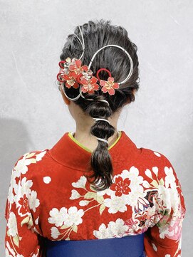 ブルー(BLUE) 卒業式 着付け 袴 ヘアセット ヘアアレンジ mt___213r