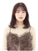 ミディアム　艶髪　暖色カラー