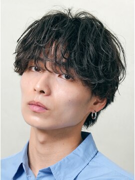 レタッチ バイ フィフス 天神大名(RETOUCH by fifth) 福岡天神ゆるめシャドウパーマメンズマッシュウルフカット緩め