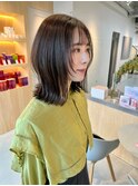 【高城】20代30代夏ヘアスタイル外ハネボブ顔周りカット