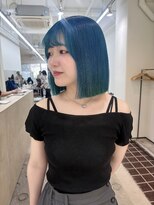 ニュート(Neut )&nbsp;ボブ/切りっぱなしボブ/ターコイズブルーカラー/ケアブリーチ