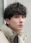 天神メンズパーマシャドウパーマルーズパーマッシュウルフ緩め