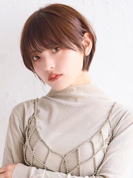 アース 焼津店(HAIR&MAKE EARTH) デザインショート×柔らか艶ベージュ