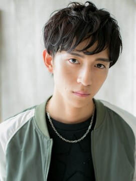トニーアンドガイ メン 与野駅前店(TONI&GUY MEN) くせ毛風黒髪ニュアンスパーマ無造作ラウンドマッシュk与野