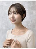 モカブラウン×シースルー大人ショート