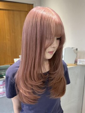 テトラ バイ ネオリーブ 横浜西口店(tetra by neolive) ピンクベージュ ハイトーン フェイスレイヤー ロング横浜★