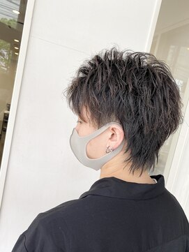 ブレイズ ザ サロン(BLAZE THE SALON) ハーフアップバング暗髪束感ツーブロックウルフ【BLAZE 大庭】