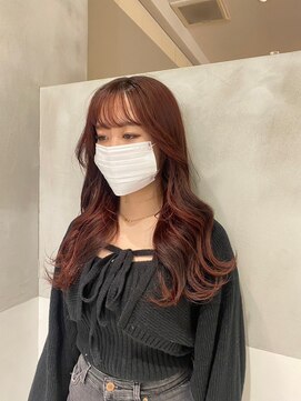 ガリカ 横浜(Gallica) 【mirei】韓国風ゆるふわくびれロング/透明感チェリーブラウン