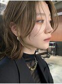 【 ミディアムウルフ ×  ブラウンベージュ 】 浅野美紀