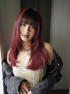 イオエ 心斎橋(ioe) 赤レイヤーカット【髪質改善,縮毛矯正,髪質改善ケアカラー】