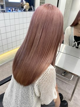 サンクプロジェクト(cinq PROJECT) ミルクティーピンクベージュダブルカラーハイトーン韓国レイヤー