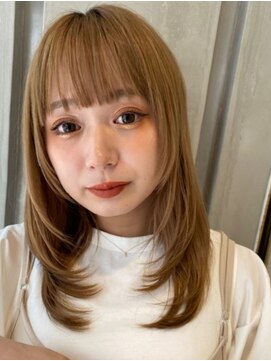 プール(POOL) 【本山貴志】人気ハイトーンベージュダブルカラーロングレイヤー