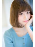山村/小顔ボブ/前下がりボブ/鎖骨ボブ/ストカール前髪カット銀座
