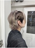 編み込みヘアメイク