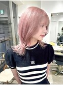 ウェーブミディアムメルティカラー×レイヤーカット韓国[新宿]