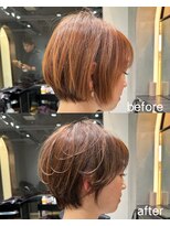 ロンドエニカ 大宮(Lond enika)&nbsp;イメチェン外ハネボブ美髪ワイドバングレイヤーショート/大宮