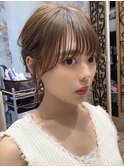 前髪サイドバング顔まわりおくれ毛束感前髪ハーフアップ