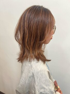 穀雨(Kokuu) 大人シアーベージュミニウルフボブミディアムレイヤー