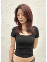 ヘアサロン エフ 渋谷(F)&nbsp;#レッドカラー　#暖色カラー　#ミディアムレイヤー