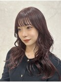 レイヤーカット/ボルドーカラー