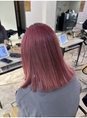 ホワイトピンクハイトーンブリーチミディアムレイヤー所沢韓国