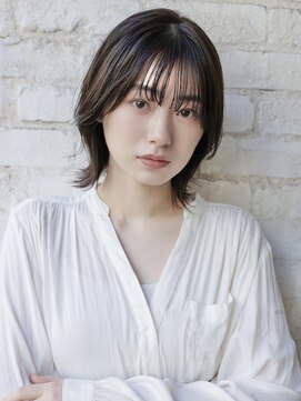 カライングドゥ(ing deux) 大人可愛い20代30代40代黒髪前下がりひし形小顔ボブ