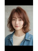 リークフー(Ree cu fuu) レイヤーカット透明感カラーシースルーバング暖色カラー
