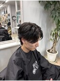 10代20代ツーブロックセンターパートニュアンスパーマ