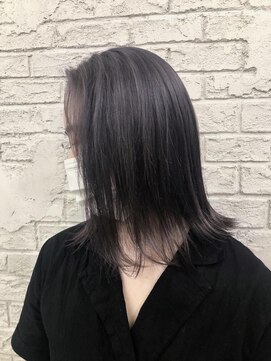 プライズ 池袋店(prize) 透け感ラベージュラベンダーグレー外ハネボブ7008