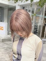 【Lomalia表参道/原宿】ピンクベージュ シアーカラー セミディ